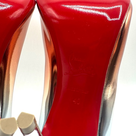 NEW Christian Louboutin Kate 100 Specchio Degrade Metallic Leather Rainbow Heels - Picture 6 of 9